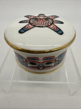 Authentic English Bone China Hand Painted In Canada Alaska Theme Trinket Dish
