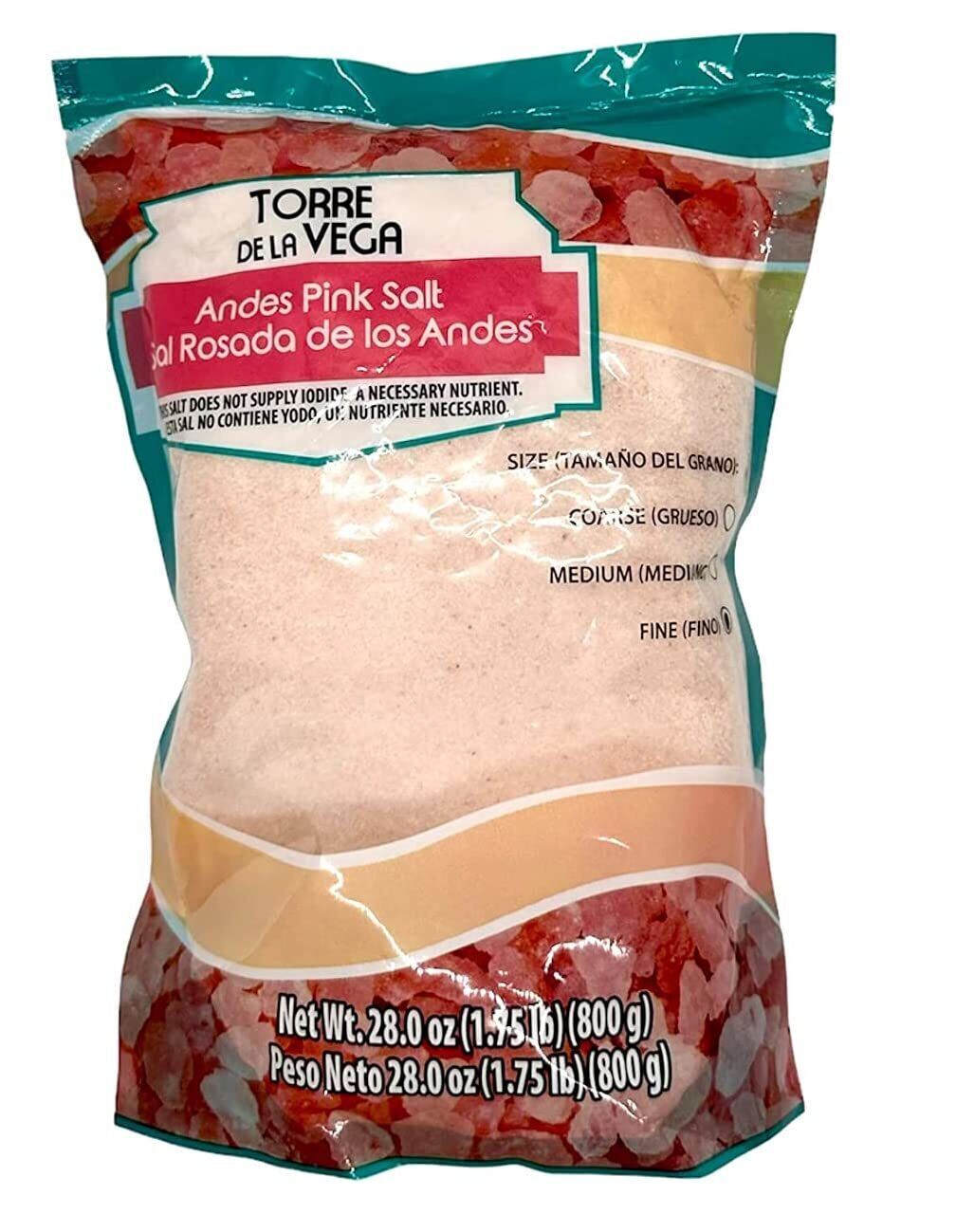 Andes Pink Salt, Extra Fine Grain - 1.75 Lbs, Pack of 1