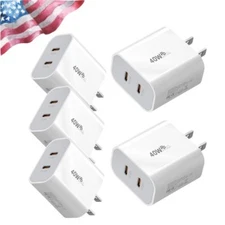 Lot PD 40W Fast USB C Charger Block Wall Charger Plug Dual Type C Power Adapter