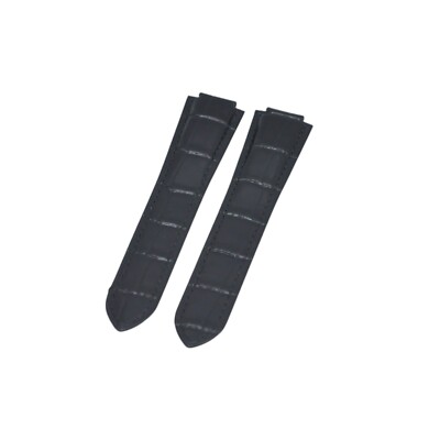 22mm Black Leather Watch Strap For Cartier Ballon Bleu