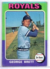 VINTAGE 1975 TOPPS GEORGE BRETT  #228 RC VARIATION ERROR BLUE BORDER 1970s