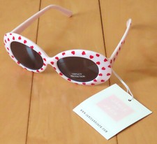 NWT Janie  Jack Girls' Size 4T-7 White Sunglasses w Red Hearts