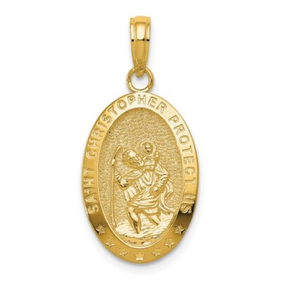 Real 14kt Yellow Gold Saint Christopher 