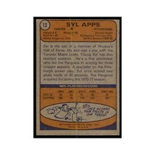 Syl Apps 1974 Topps #13 Hockey Cards Hockey Card EX