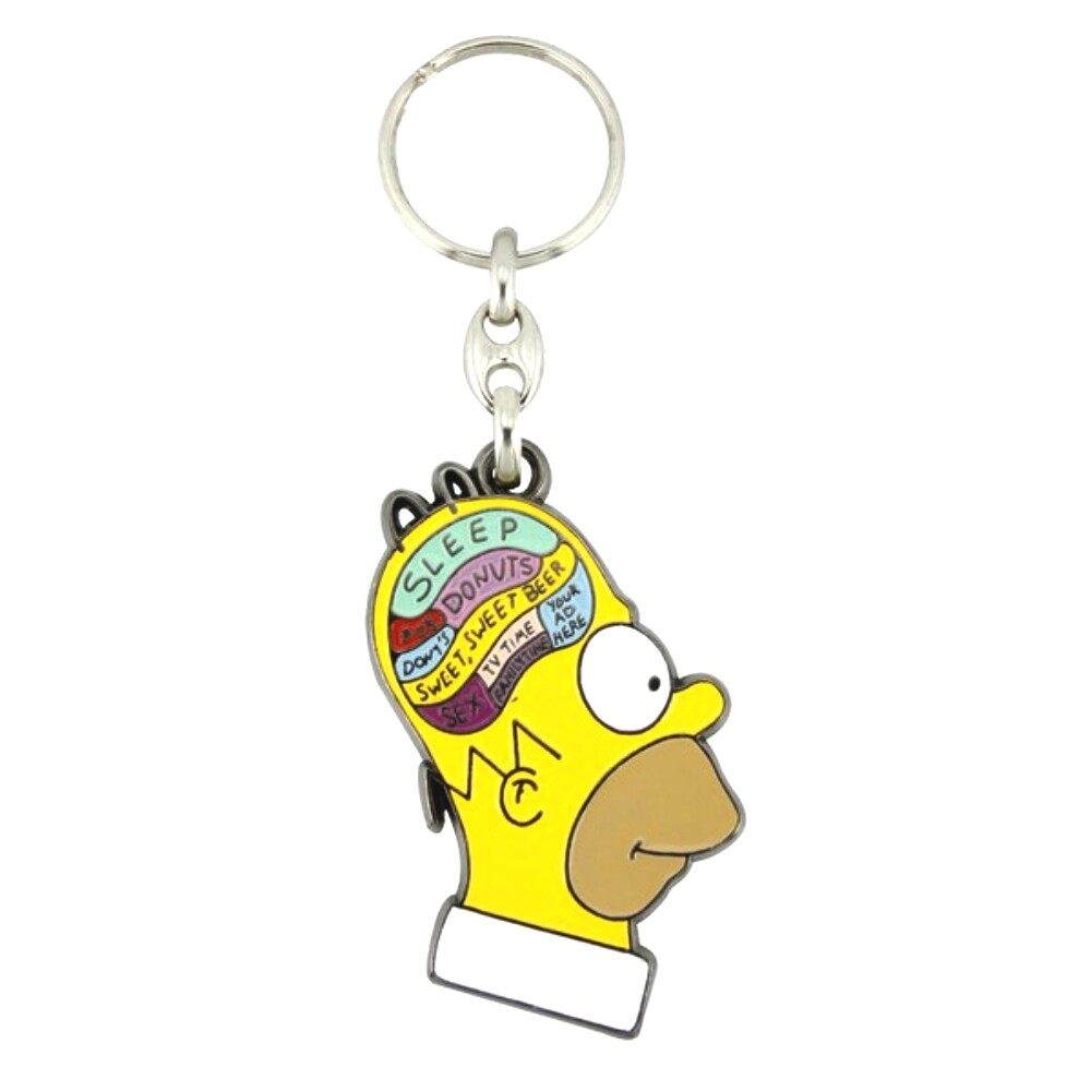 The Simpsons LKRS148 Homer Simpson Brian Enamelled Licensed Keychain-Keyring