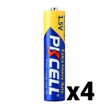 4 FOUR PKCELL AAA BATTERIES HEAVY DUTY 1.5V R03P PC2400 CARBON ZINC BRAND NEW
