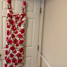 Asos Design - Dress Women Sz 10 Sleeveless Floral Sweet Heart Long Zipper 