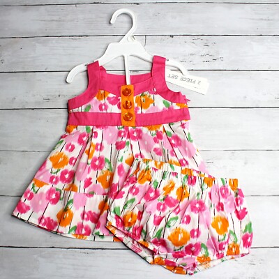 Miniwear Vintage Baby Girl's Dress Size 6-9 Months Floral Sundress