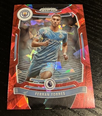 2021-22 Panini Prizm Premier League Ferran Torres Red Cracked Ice 