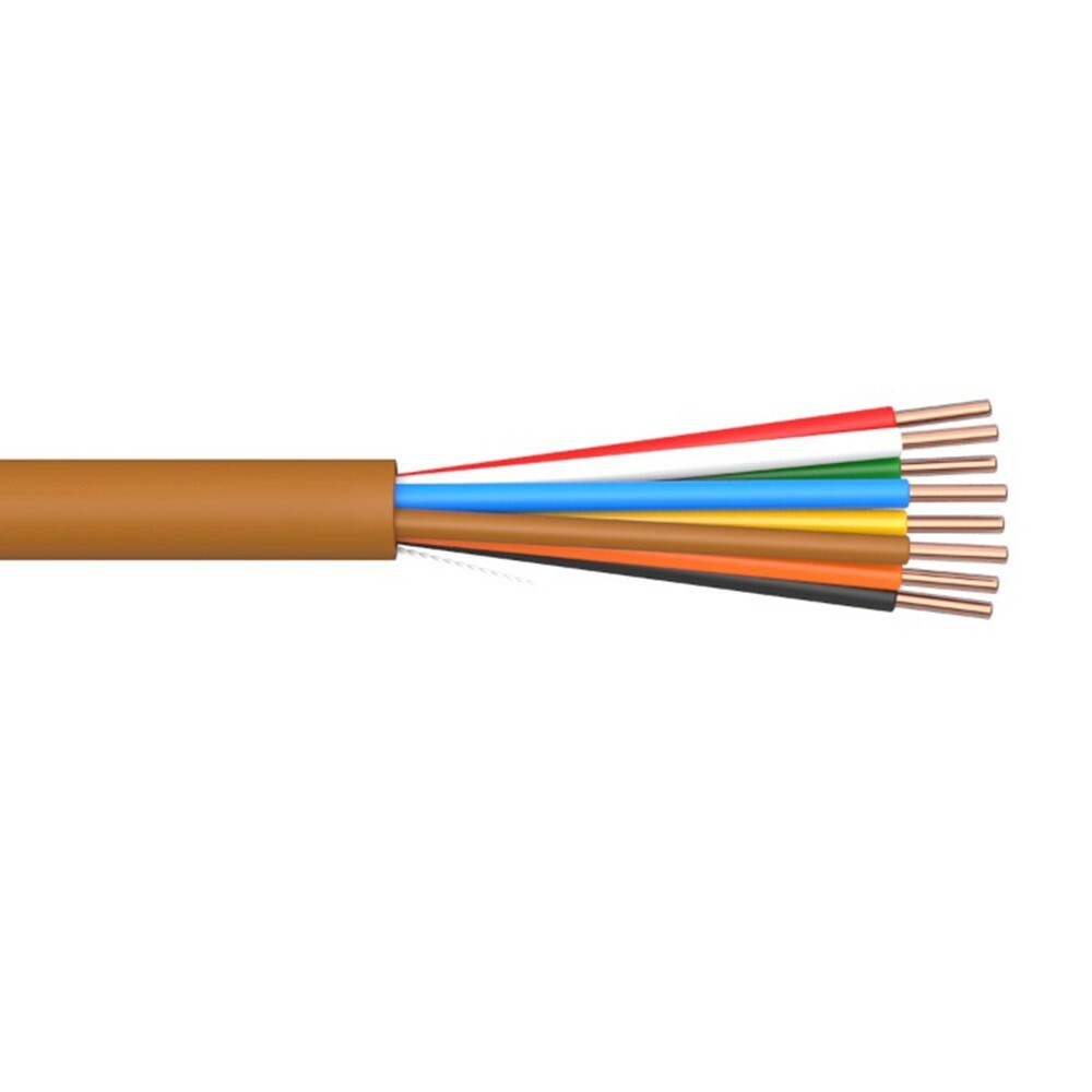 500' 18 AWG 8 Conductor Solid Copper Thermostat Cable Brown PVC