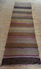 Antique Imported Swedish Hand Made Rag Rug Runner (31" x 120" ) As Shown