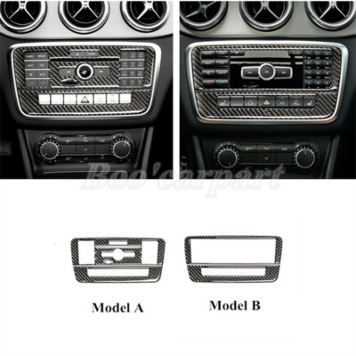 Für Benz A-Klasse W176 Karbonfaser Innen Mittelkonsole CD Rahmen 2Stk （2 Model）