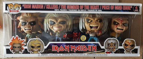 IRON MAIDEN - Eddie Glow in the Dark Pop! Vinyl Figure 4-Pack New EUR