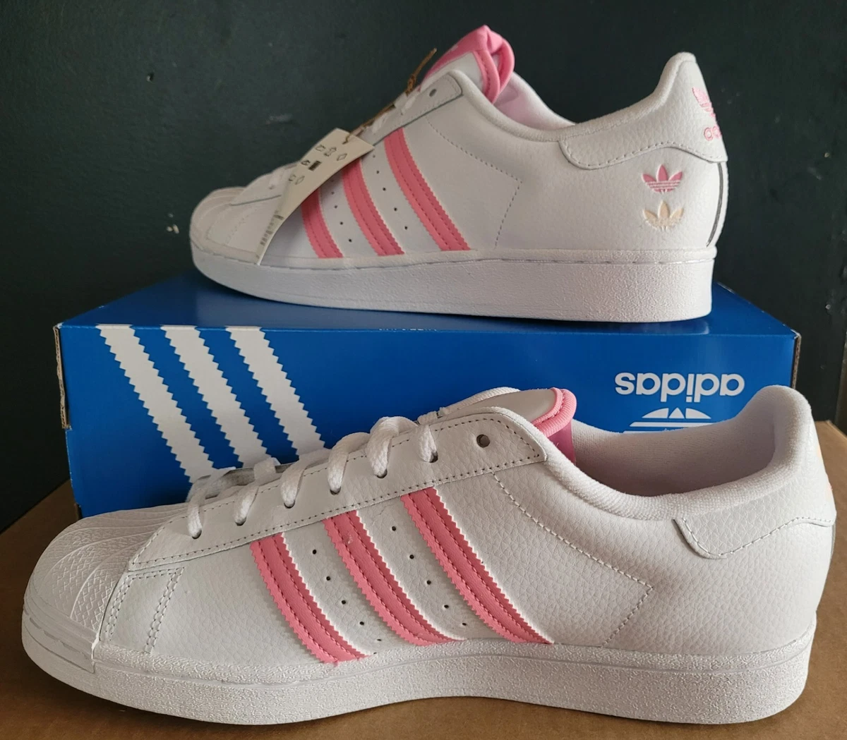 NEW AUTHENTIC ORIGINALS SUPERSTAR &#034;WHITE BLISS PINK&#034; US 10.5 |