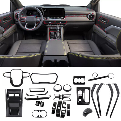 Carbon Fiber Interior Full Decorartion Accessorie  Covers For Chevy Colorado 23+