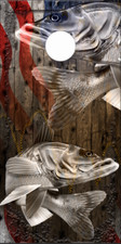 Ghost Walleye Fish Flag Wood LAMINATED Cornhole Wrap Bag Toss Skin Decal Sticker