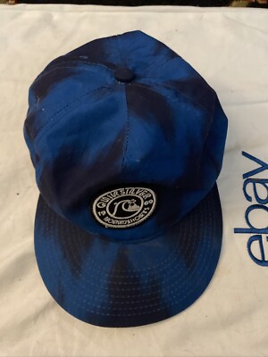QUICKSILVER BOARD SHORTS HAT DARK/LIGHT BLUE SNAPBACK ADJUSTABLE EXC COND    U7