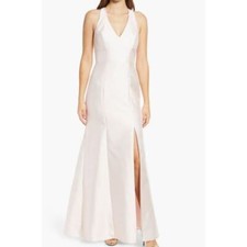 Alfred Sung Women's Halter Satin Trumpet Gown Size 16 R
