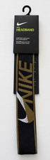 Nike Elastic Cross Stitch Headband Hairband OSFM Black/Olive Flak