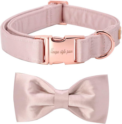 Unique Style Paws Hundehalsband, Rosa Seidenhundehalsband Mit Schleife, Weiche F