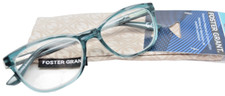Foster Grant Cat Eye Reading Glasses w. Case AVIANA TEL 52/16-140 Choose Diopter