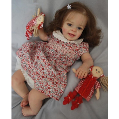 24'' Reborn Baby Puppe Cute Mädchen 60cm Vinyl Cloth Body Toddler Newborn Dolls 