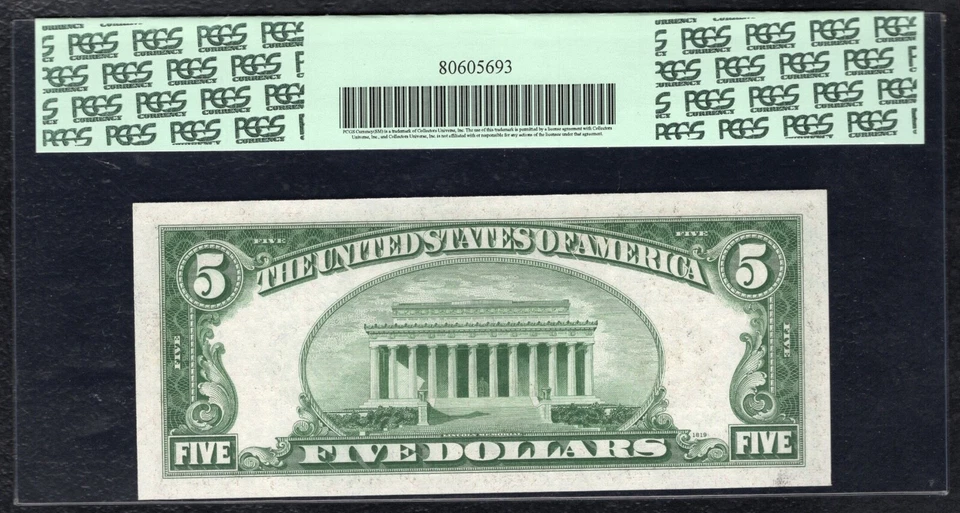 FR. 1959-K 1934-C $5 WIDE FRN FEDERAL RESERVE NOTE DALLAS, TX PCGS UNC-64PPQ - Image 2 of 2