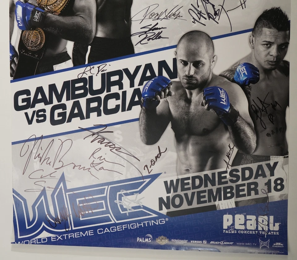 Jose Aldo Mike Brown Cub Swanson Signed by Card WEC 44 Fight Poster UFC SBC 112 - Image 4 of 4