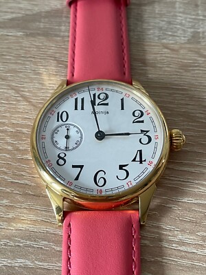 MOLNIA 3602 mechanism USSR  steel case nitrid titana  mans wristwatch