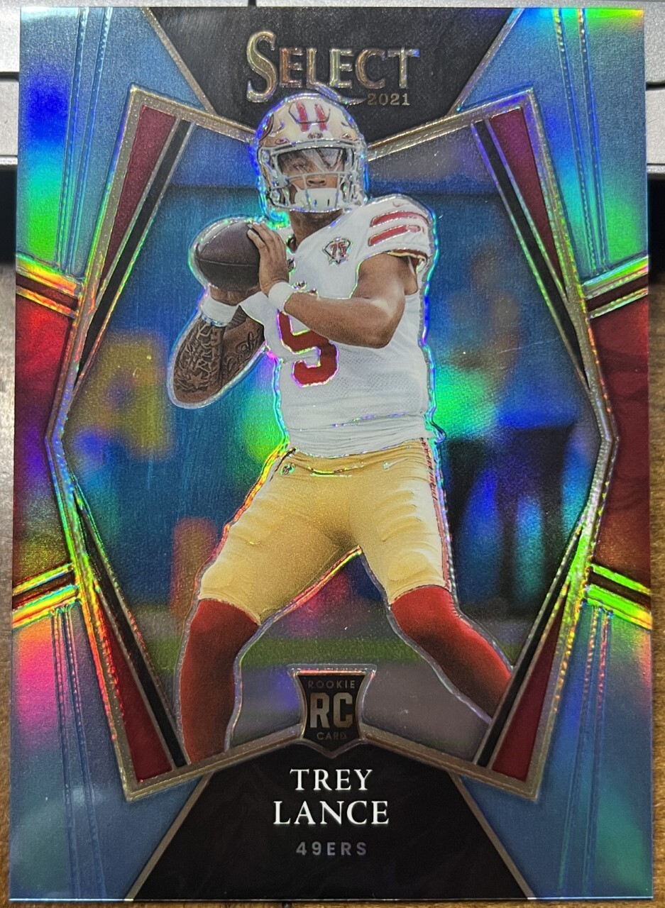2021 PANINI SELECT TREY LANCE LIGHT BLUE PRIZM SSP ROOKIE RC 80/99 49ERS PREMIER