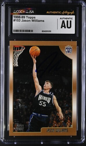 Jason Williams Rookie Auto CGC JSA 1998-99 Topps #153 White Chocolate Kings - Imagen 1 de 2