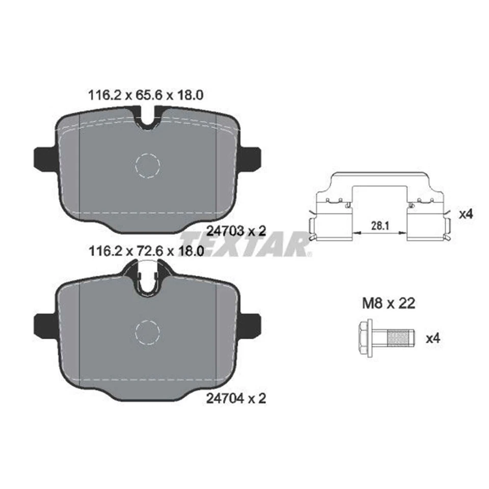TEXTAR Pastillas Freno Delant. + Trasero Apto para BMW 5er F10 F11+ 6er F12 F13 - Imagen 3 de 4