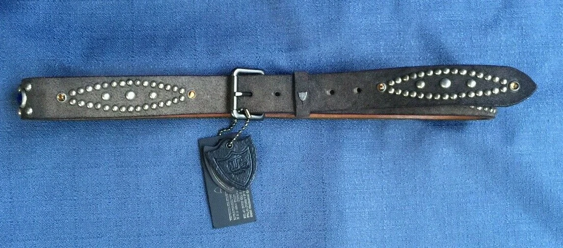 Hollywood Trading Company Studded 100% Leather Belt made in Italy new with tags
