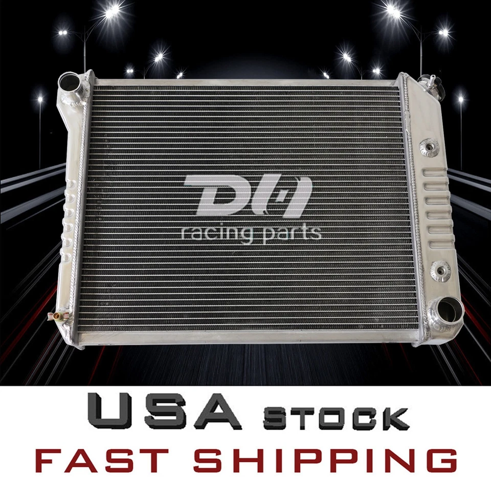 Radiador de alumínio 3 fileiras compatível com 1968-1974 Chevy Nova/1975-1987 EL CAMINO / V6 21""W - Imagem 3 de 4