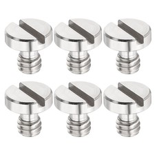 6 Pcs 12x12mm Nickel-Plated Iron Camera Quick Release Screw, Silver