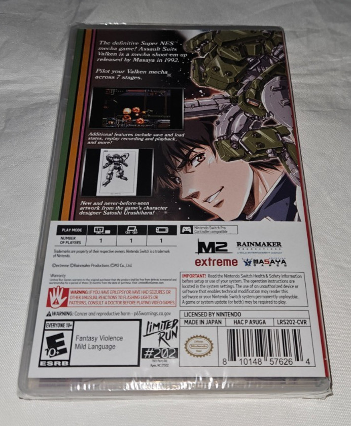 Nintendo Switch Assault Suits Valken Declassified New Limited Run Games #202