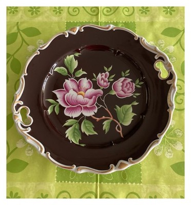  ALT-toller Prunk-Teller FINE CHINA-LICHTE-PORZ. DM 27 HANDGEMALT Tortenteller