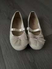 Girls Shoes Size 5 Youth Gold Glitter Ballet Flats Slip On