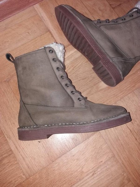 Women Clarks Boots Brown Nubuck 36.5