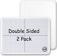 Grid Whiteboard, 9 X 12 Graph Board, 2 Pack Double Sided Dry Erase Board for ...