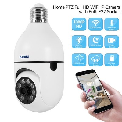 WiFi E27 Bulb Security Camera 1080P Indoor Home Monitor Remote View Night Vision
