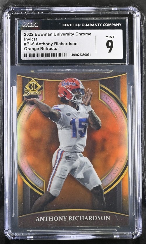 2022 BOWMAN U CHROME ANTHONY RICHARDSON ORANGE INVICTA REFRACTOR ROOKIE🔥01/25🔥