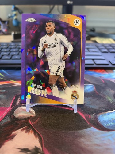 2026 Topps Chrome Sapphire UEFA Club Competitions Kylian Mbappe Purple /75