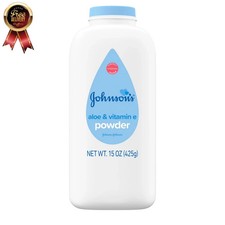 Johnson's Baby Powder, Naturally Derived Cornstarch with Aloe Vitamin E 15 Oz.