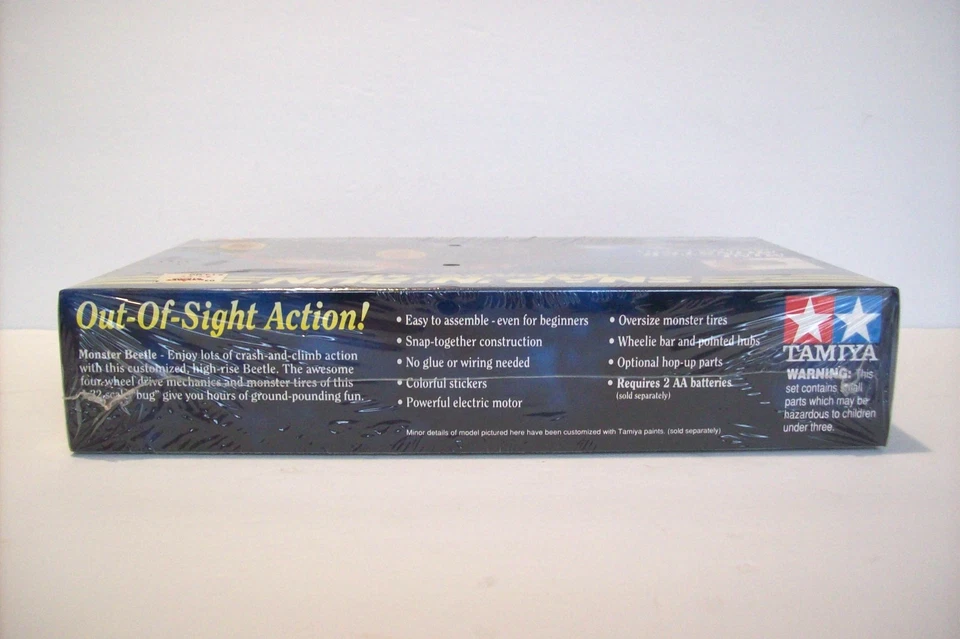 Vintage TAMIYA SNAP 'N' RUN MONSTER BEETLE Jr Monster Truck, Sealed, 1/32, 1993! - Image 4 of 4