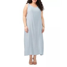 Vince Camuto Plus Size Light Blue Maxi Slip Dress Tank Style Casual