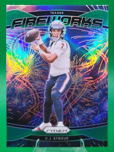 2024 Panini Prizm - Fireworks - CJ Stroud #3 Green Przim