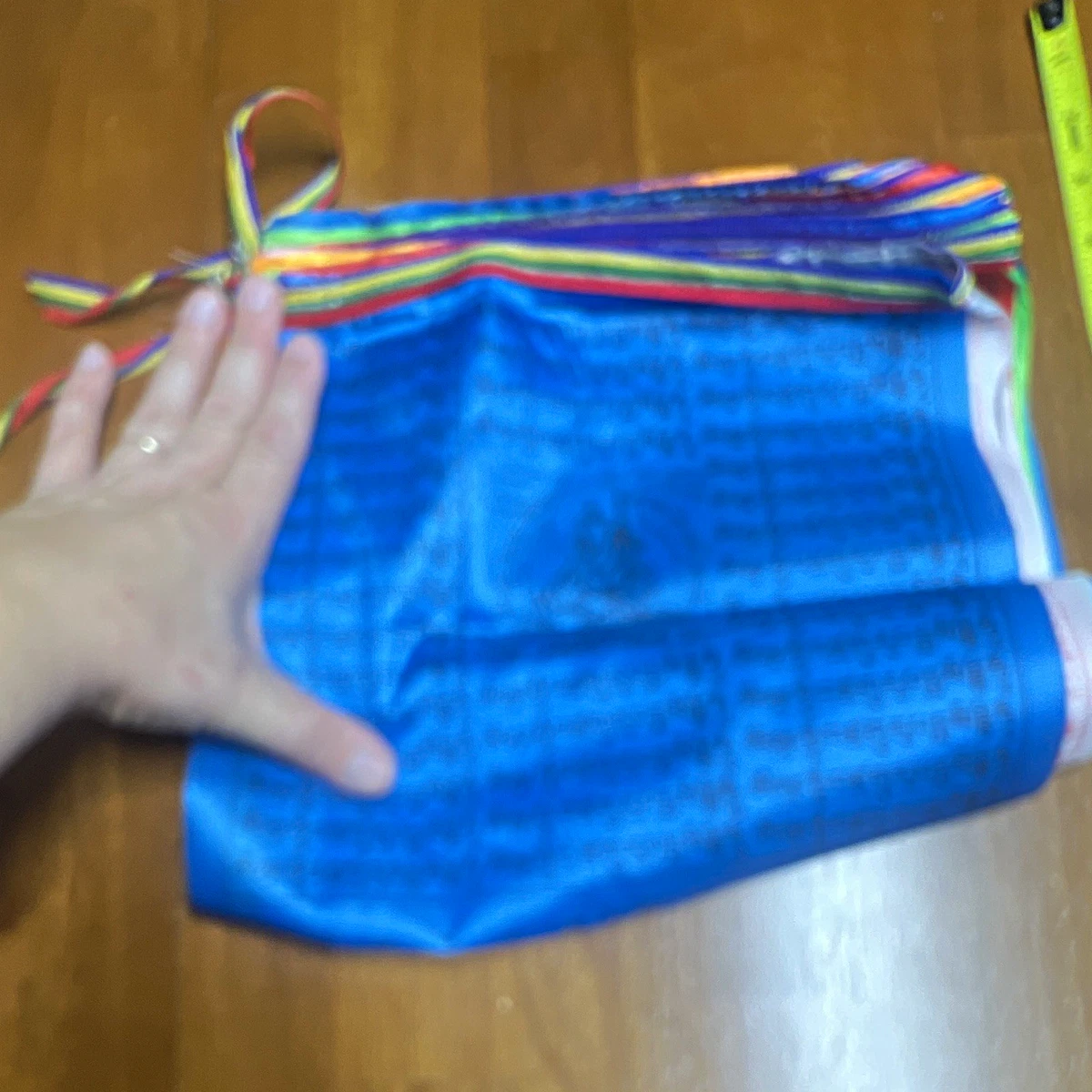 Multicolor Tibetan Buddhist Prayer Flags w/ Printed Script & Deity Images