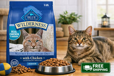 Blue Buffalo Wilderness Dry Cat Food Adult Indoor Chicken Grain Free 5 lb Bag