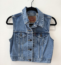 Levi's Denim Sleeveless Trucker Vest Size XS Light Blue Excellent Condition